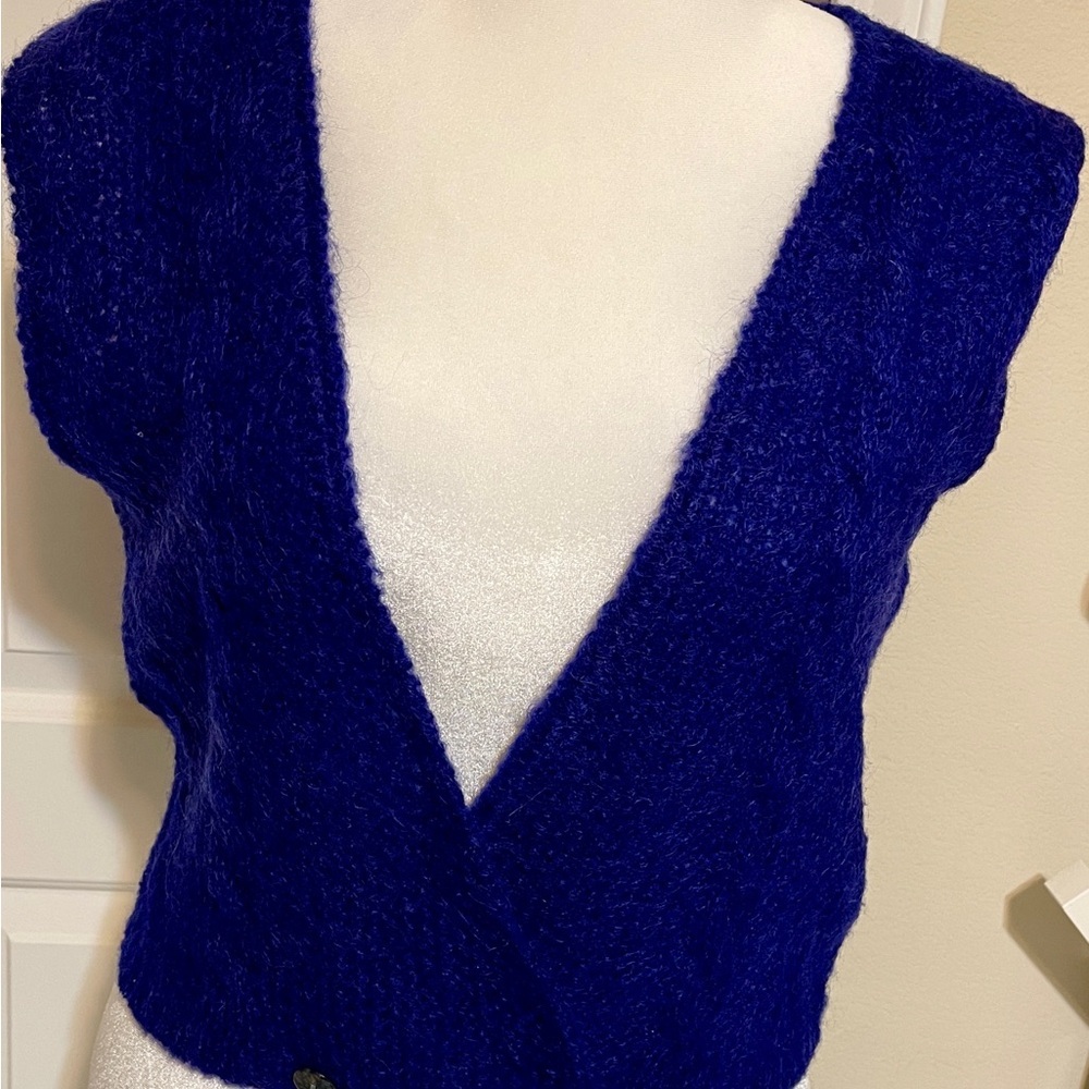 Cambridge Spirit Knit Sweater Vest Purple Cottagecore Grandma Academia Small